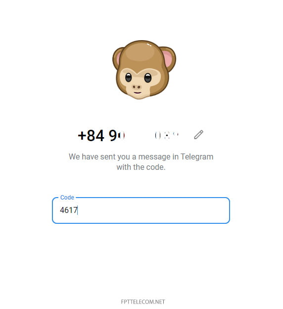 Enter Telegram OTP code